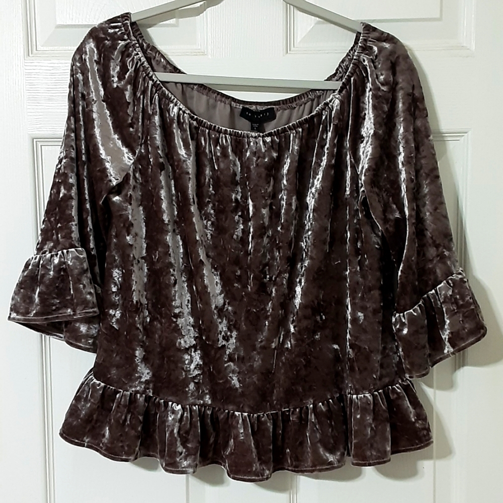Sanctuary velvet boho style top size large
